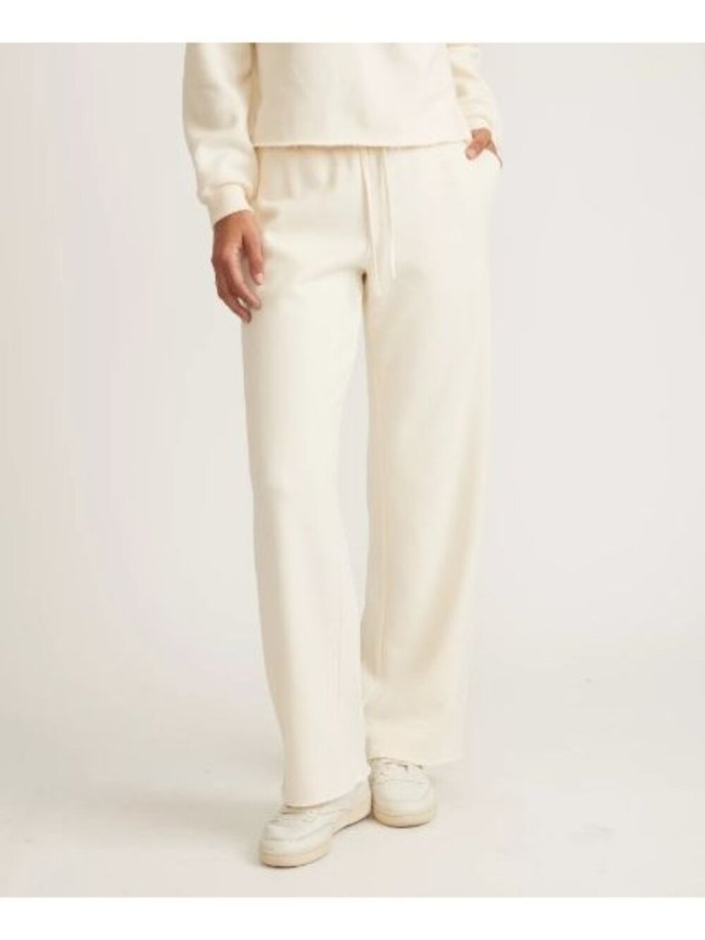 Marine Layer Women's Anytime Wide Leg Sweatpants Medium Off White MSRP$88 - Picture 10 of 10